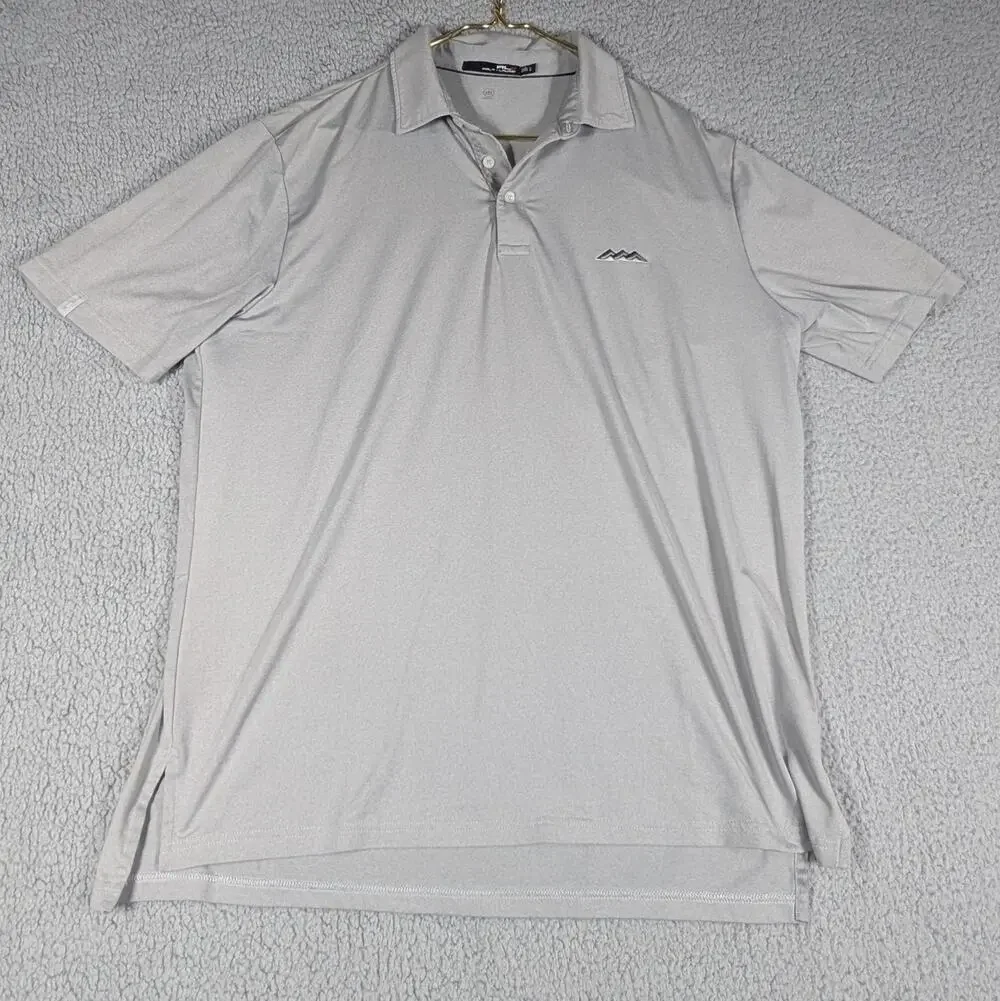 RLX Ralph Lauren Polo Shirt Mens Large Gray Performance Golf Activewear Logo